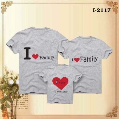 I 2117 Ao Thun Gia Dinh In I Love FAMILY