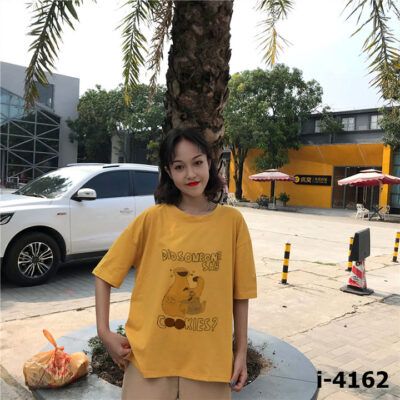 I4162 Ao Thun Unisex Nu In Con Gau COOKIES 2019
