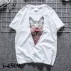 I4509 Áo Thun Nữ Tay Ngắn In Mèo Đeo Khẩu Trang - Copy