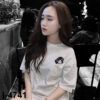 I4741 Áo Thun Unisex Nữ In Logo Cô Gái