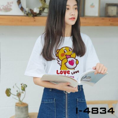 I4834 Ao Thun Unisex Nu Hoat Hinh LOVE LOVE