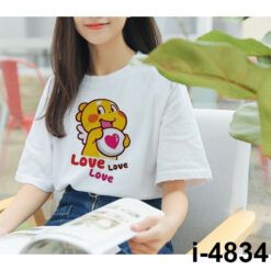 I4834 Ao Thun Unisex Nu Hoat Hinh LOVE LOVE LOVE