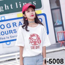 I5008 Ao Thun Unisex Nu Hinh Con Cun Mat Kinh STAY CUTE 2019