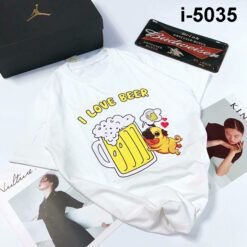 I5035 Ao Thun Unisex Nu Hinh Con Cun I LOVE BEER Gia Re