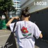 I5038 Áo Thun Unisex Nữ In Bông Hoa