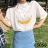 I5058 Áo Thun Unisex Nữ Họa Tiết Miệng Cười J Y Trái Chuối 2019