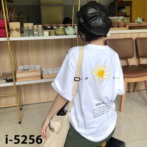 I5256 Ao Thun Unisex Nu Bong Hoa FOR FELL CRUSH 2019