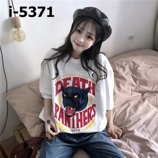 I5371 Ao Thun Unisex Nu Hinh Con Bao DEATH PANTHERS 2019