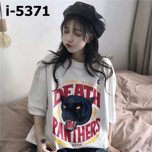 I5371 Ao Thun Unisex Nu Hinh Con Bao DEATH PANTHERS