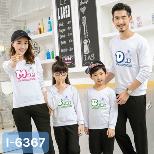 I6367 Ao Thun Sweater Gia Dinh In MOM DAD BABY