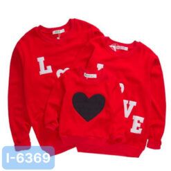 I6369 Ao Thun Sweater Gia Dinh In LOVE Trai Tim 2021