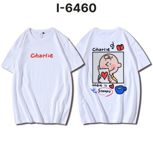 I6460 Ao Thun Cap In Charlie Cho Snoopy Hoat Hinh