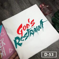 d53 ao thun nu 100 cotton in god is restraint 2020 9014