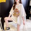 Bán Sỉ Áo Unisex Nữ Màu Trắng In Hình Thần Tài Hổ - i6779