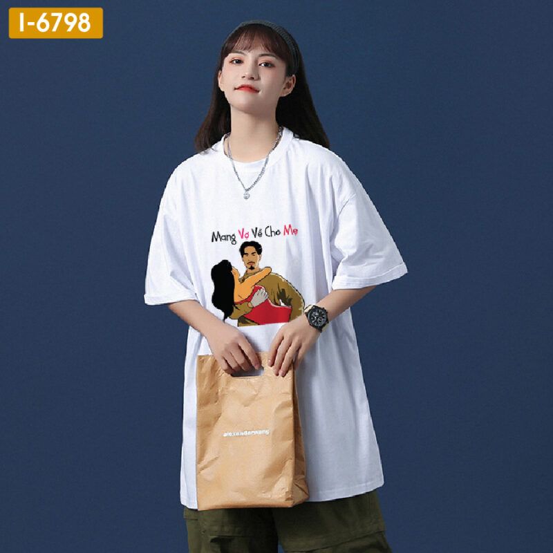 Bán Sỉ Áo Unisex Màu Trắng In Hình Trending Mang Tiền Về Cho Mẹ - i6798