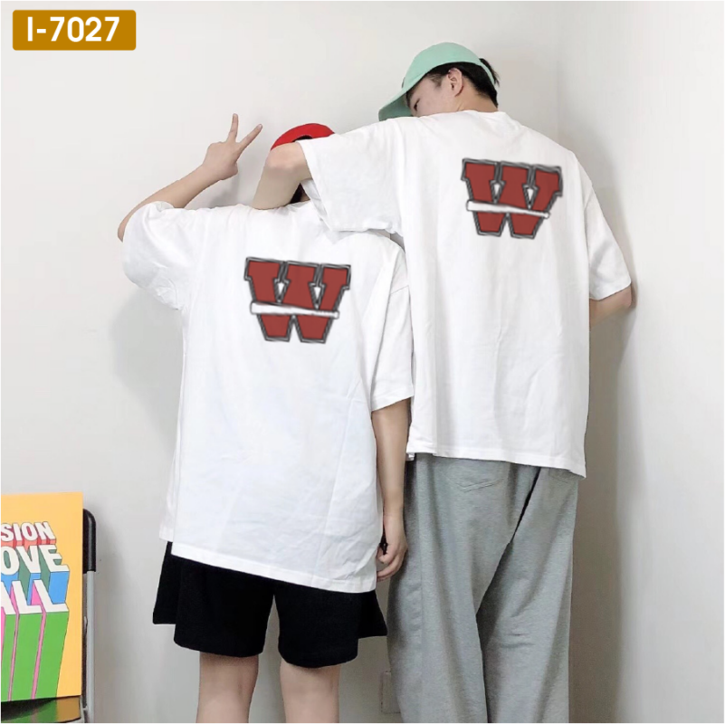 Sỉ Áo Thun Unisex Màu Trắng In Chữ W Bóng Chày - i7027