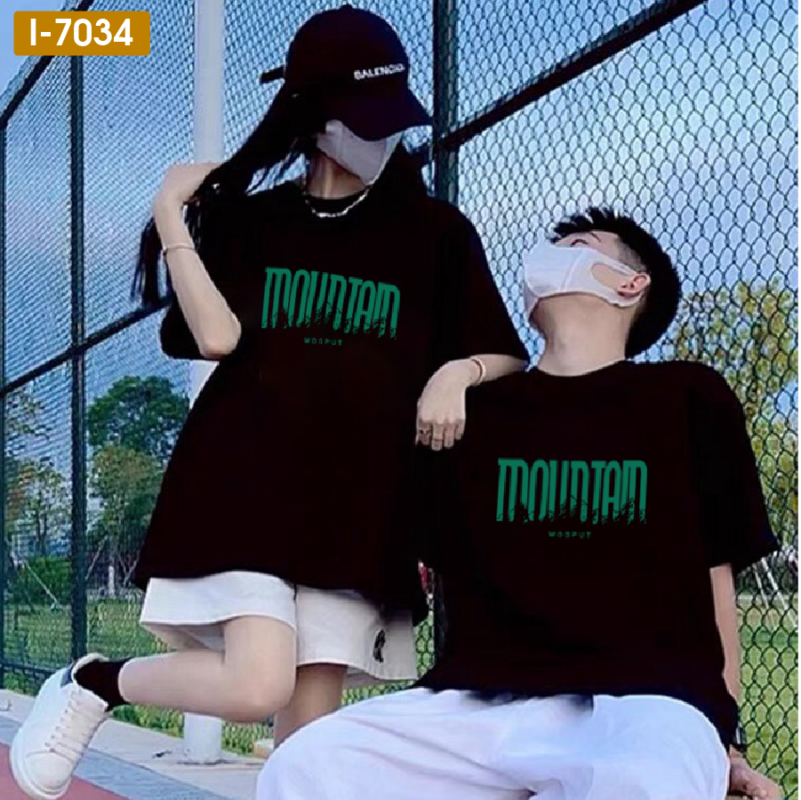 Sỉ Áo Thun Unisex Màu Đen Mẫu Mountain - i7034