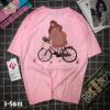 I5611 Áo Thun Unisex Nữ Hình Cô Gái Đi Xe Đẹp 2020