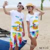SET19 Áo Thun Quần Short Dù Đi Biển Mùa Hè