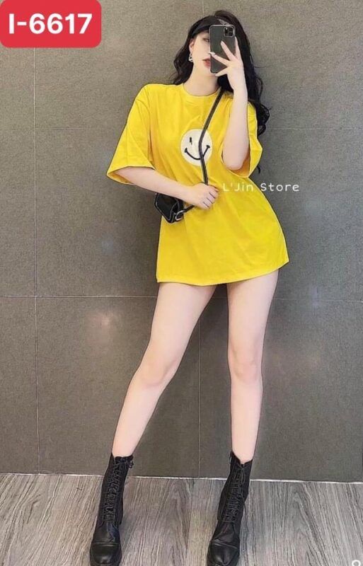 Bán Sỉ Áo Thun Unisex Màu Vàng Icon Mặt Cười