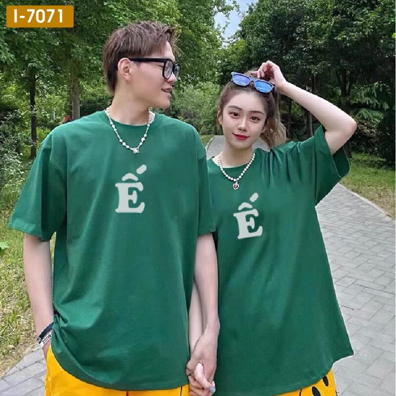 Sỉ Áo Thun Unisex Màu Đen, Trắng In Chữ Ế - I7071